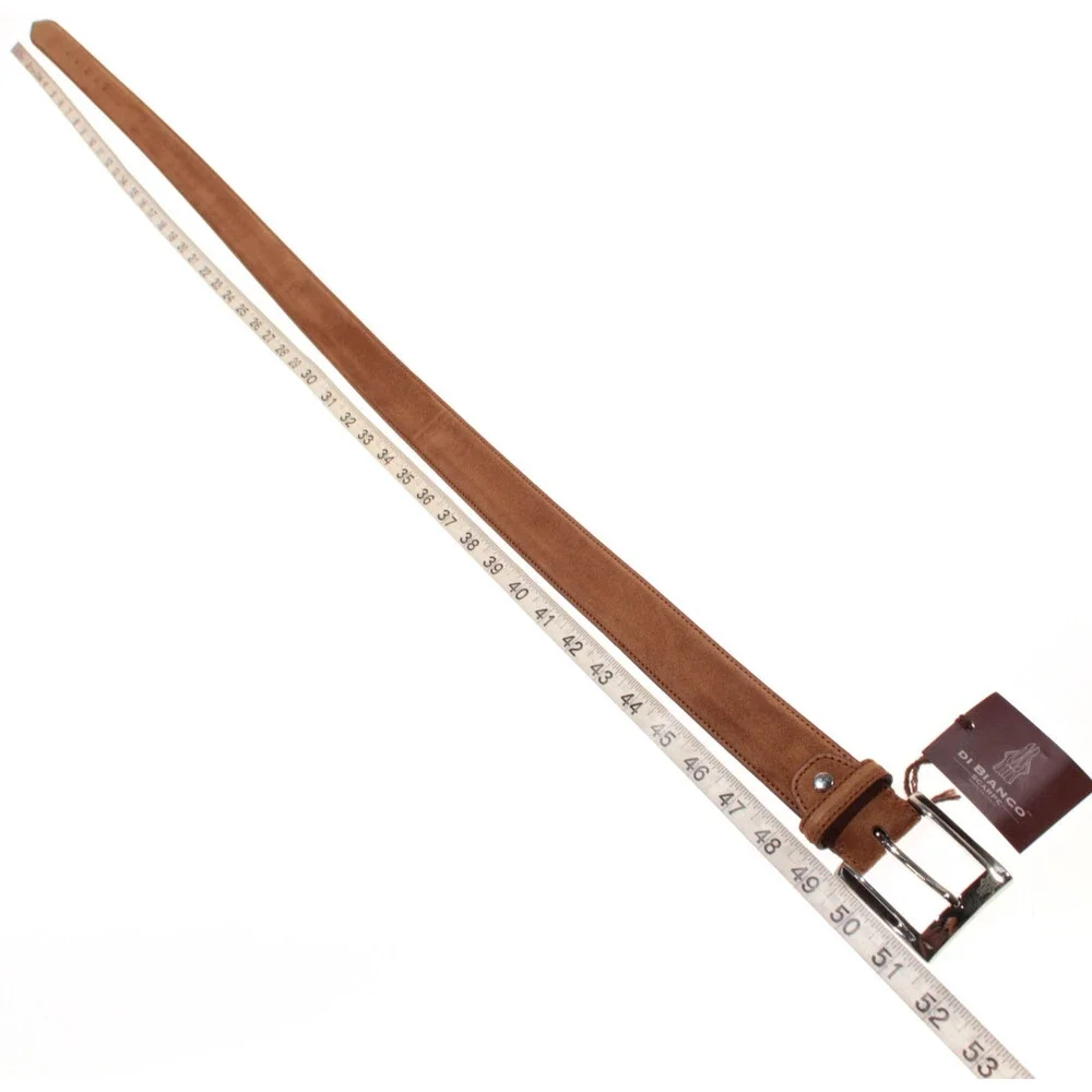 Di Bianco NWT Cut to Size Dress Belt In Solid Brown Suede Leather One Size